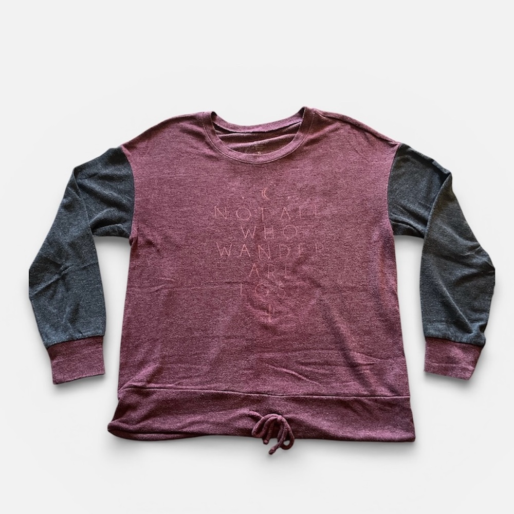 Women’s Burgundy and Gray Long Sleeve tshirt size XL